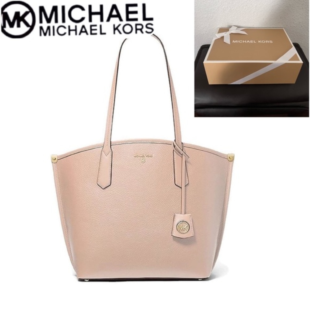 NWT‎ MICHAEL KORS JANE LARGE PEBBLED LEATHER TOTE BAG IN GIFT BOX SOFT PINK